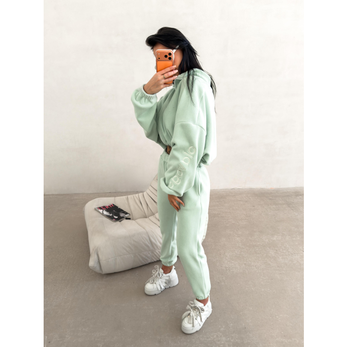 KOMPLET DRES DAMSKI POLAROWY OVERSIZE OLAVOGA COZIER MINT