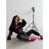 KOMPLET DRES DAMSKI WELUROWY LAMPASY OLAVOGA AVONI BLACK