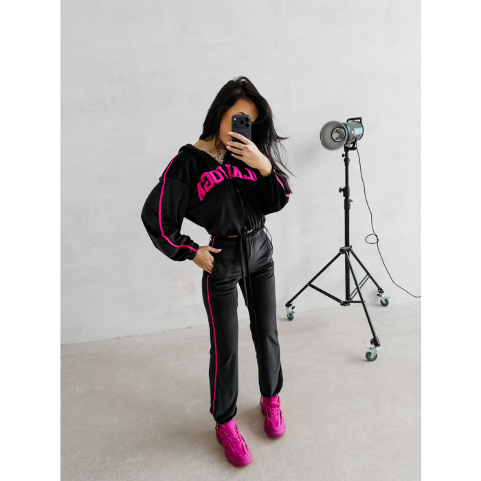 KOMPLET DRES DAMSKI WELUROWY LAMPASY OLAVOGA AVONI BLACK
