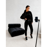 KOMPLET DRES DAMSKI WELUROWY OLAVOGA BELORE BLACK