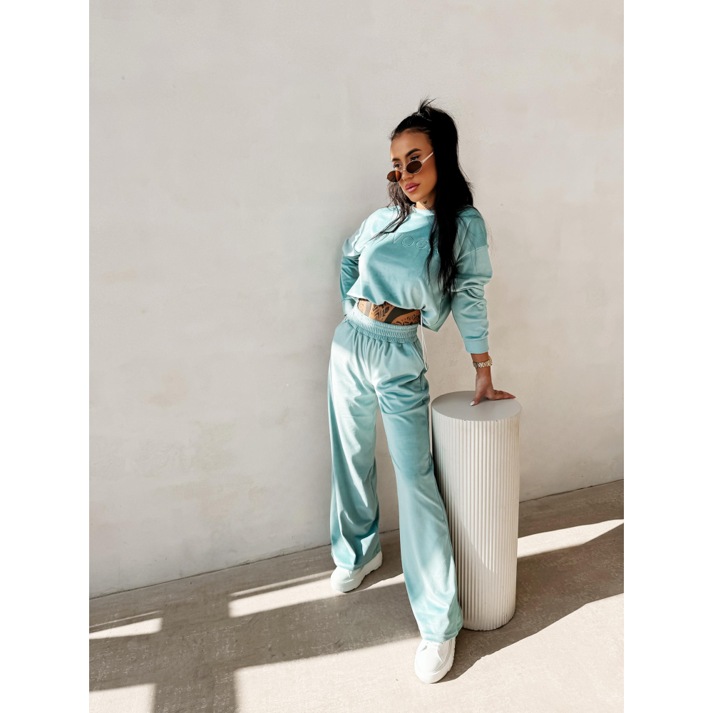 KOMPLET DRES DAMSKI WELUROWY OLAVOGA IMPERIAL GREEN