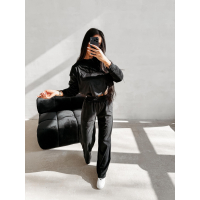 KOMPLET DRES DAMSKI WELUROWY OLAVOGA IMPERIAL BLACK