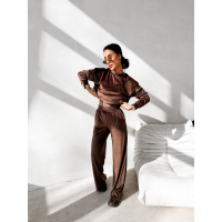 KOMPLET DRES DAMSKI WELUROWY OLAVOGA IMPERIAL BROWN