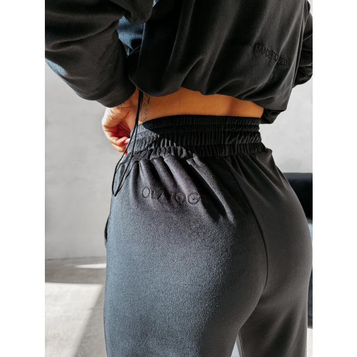 KOMPLET DRES DAMSKI WELUROWY OLAVOGA IMPERIAL BLACK