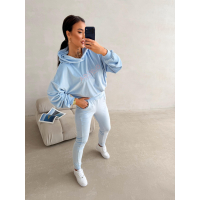 KOMPLET DRES DAMSKI WELUROWY OLAVOGA NEROLI SKY BLUE