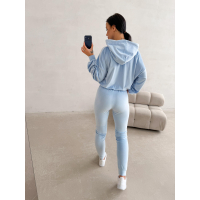 KOMPLET DRES DAMSKI WELUROWY OLAVOGA NEROLI SKY BLUE