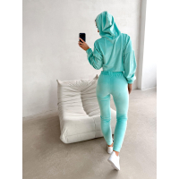 KOMPLET DRES DAMSKI WELUROWY OLAVOGA NEROLI MINT