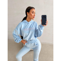 KOMPLET DRES DAMSKI WELUROWY OLAVOGA NEROLI SKY BLUE