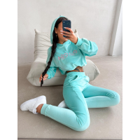 KOMPLET DRES DAMSKI WELUROWY OLAVOGA NEROLI MINT