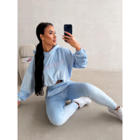 KOMPLET DRES DAMSKI WELUROWY OLAVOGA NEROLI SKY BLUE