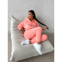 KOMPLET DRES DAMSKI WELUROWY OLAVOGA NEROLI CORAL PINK