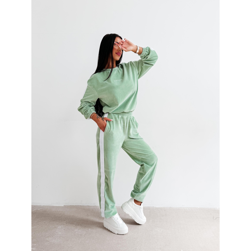 KOMPLET DRES DAMSKI WELUROWY OLAVOGA NOELLE MATCHA