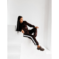 KOMPLET DRES DAMSKI WELUROWY OLAVOGA NOELLE BROWN