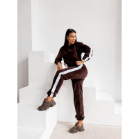 KOMPLET DRES DAMSKI WELUROWY OLAVOGA NOELLE BROWN