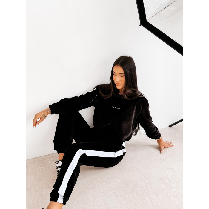 KOMPLET DRES DAMSKI WELUROWY OLAVOGA NOELLE BLACK