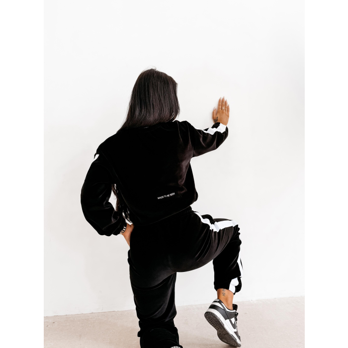 KOMPLET DRES DAMSKI WELUROWY OLAVOGA NOELLE BLACK