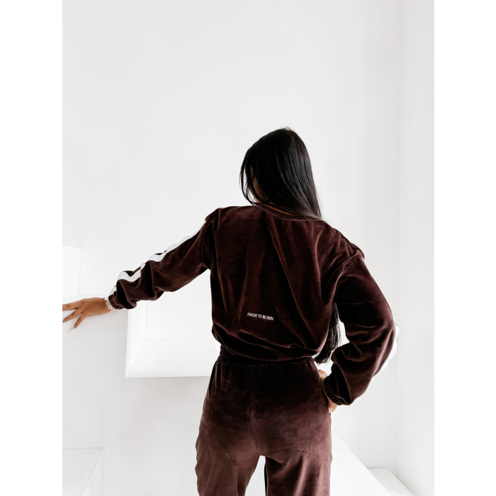 KOMPLET DRES DAMSKI WELUROWY OLAVOGA NOELLE BROWN