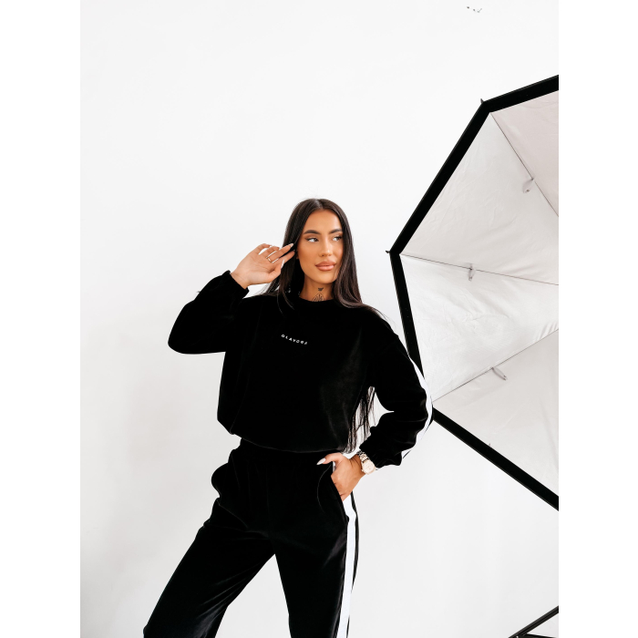 KOMPLET DRES DAMSKI WELUROWY OLAVOGA NOELLE BLACK