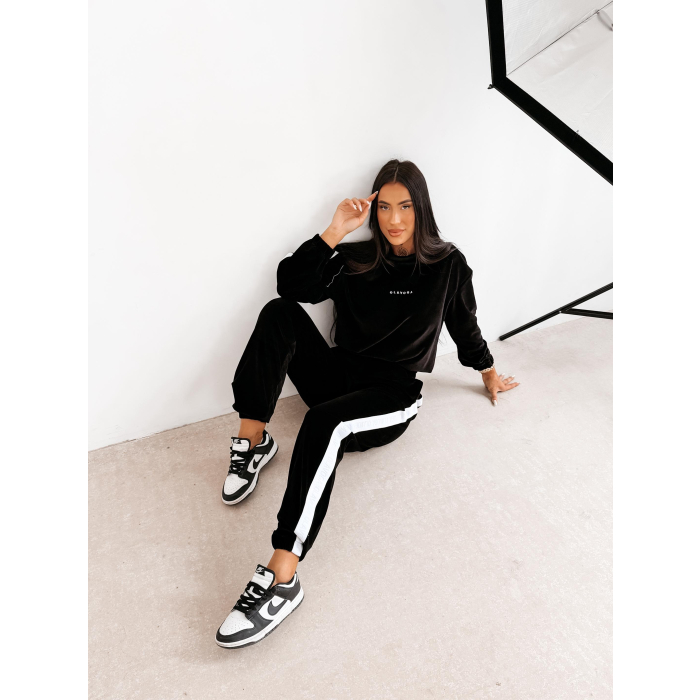 KOMPLET DRES DAMSKI WELUROWY OLAVOGA NOELLE BLACK