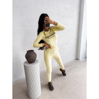 KOMPLET DRES DAMSKI WELUROWY OLAVOGA SELIRA YELLOW
