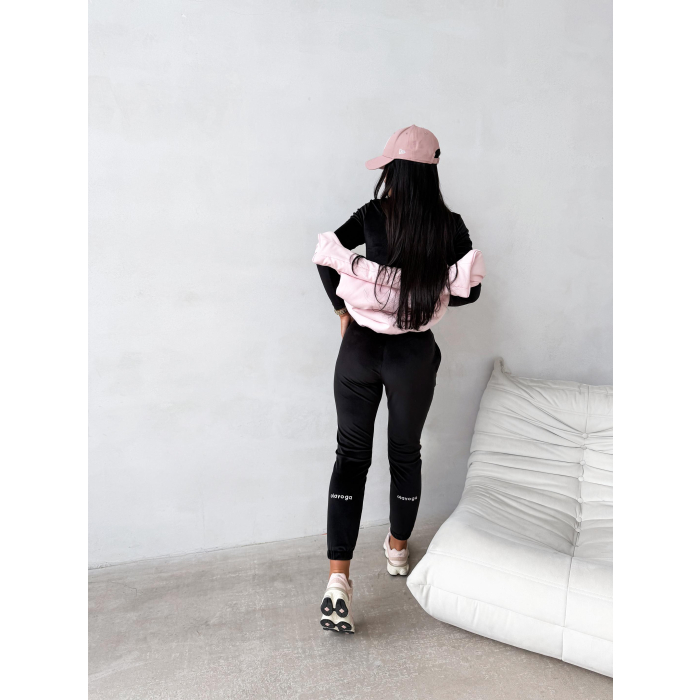 KOMPLET DRES DAMSKI WELUROWY OLAVOGA SELIRA BLACK