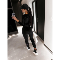 KOMPLET DRES DAMSKI WELUROWY OLAVOGA SELIRA BLACK