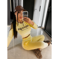 KOMPLET DRES DAMSKI WELUROWY OLAVOGA SELIRA YELLOW