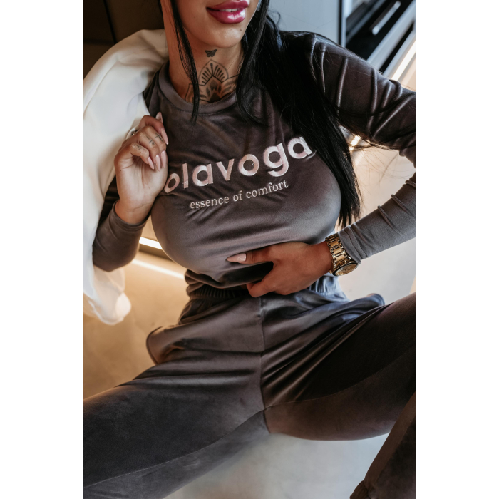 KOMPLET DRES DAMSKI WELUROWY OLAVOGA SELIRA STONE ICE