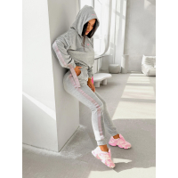 KOMPLET DRES DAMSKI WELUROWY TAŚMY OLAVOGA SMOOVE GRAY