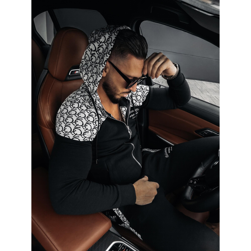 KOMPLET DRES MĘSKI BAWEŁNIANY NA ZAMEK OLAVOGA MEN GRAVITY BLACK