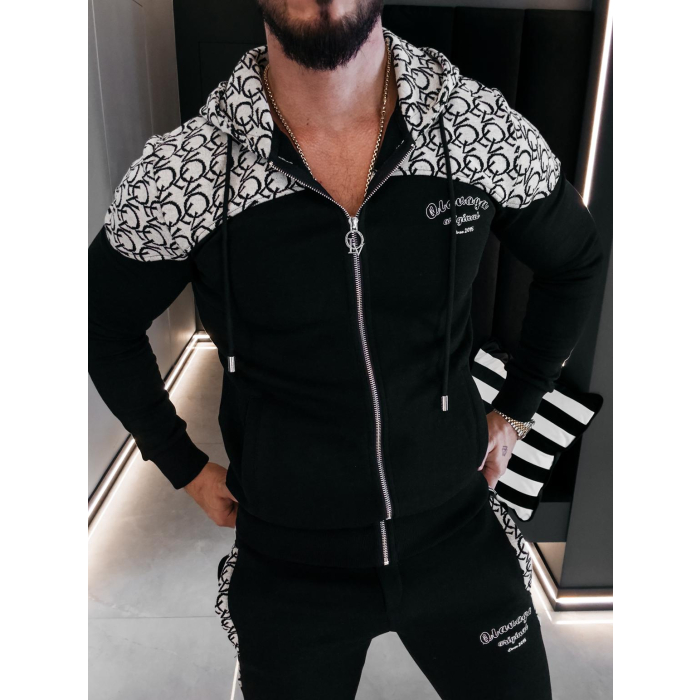 KOMPLET DRES MĘSKI BAWEŁNIANY NA ZAMEK OLAVOGA MEN GRAVITY BLACK