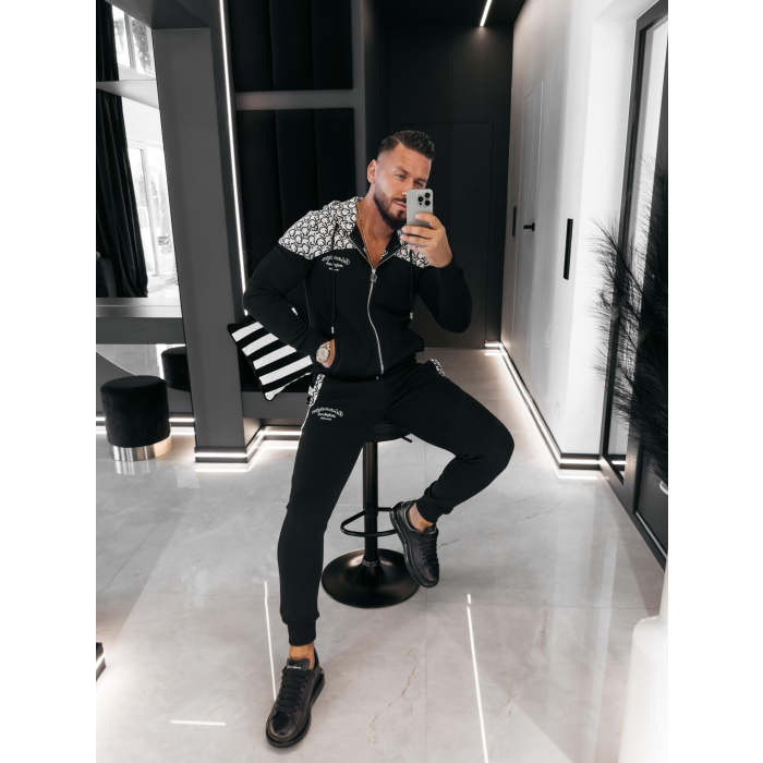 KOMPLET DRES MĘSKI BAWEŁNIANY NA ZAMEK OLAVOGA MEN GRAVITY BLACK