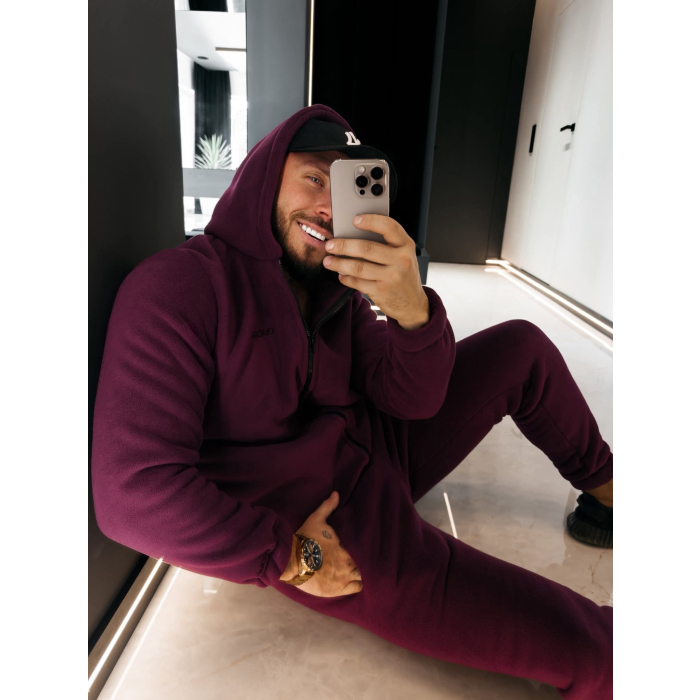 KOMPLET DRES MĘSKI POLAROWY HAFT OLAVOGA MEN TEDDY SET ELEMENTAL PLUM