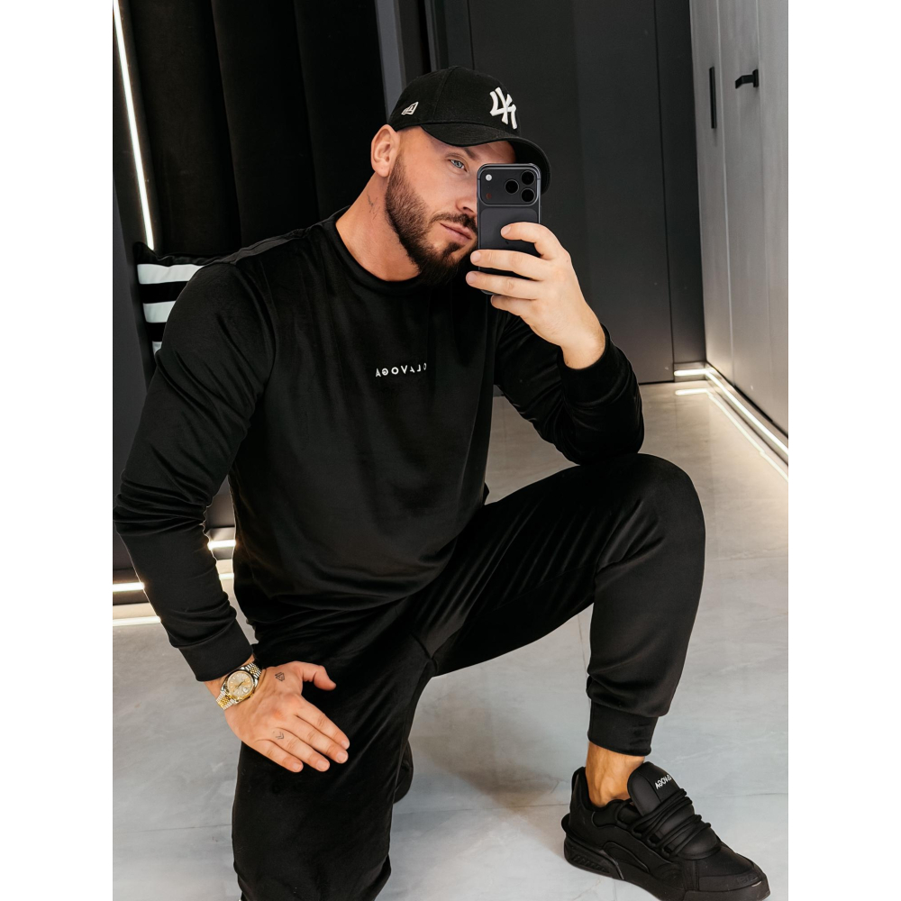 KOMPLET DRES MĘSKI WELUROWY HAFT OLAVOGA MEN LEGACY BLACK