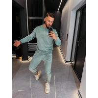KOMPLET DRES MĘSKI WELUROWY HAFT OLAVOGA MEN LEGACY MINT GREEN