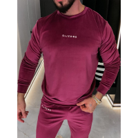 KOMPLET DRES MĘSKI WELUROWY HAFT OLAVOGA MEN LEGACY PLUM