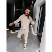 KOMPLET DRES MĘSKI WELUROWY HAFT OLAVOGA MEN LEGACY BEIGE