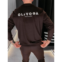 KOMPLET DRES MĘSKI WELUROWY HAFT OLAVOGA MEN LEGACY BROWN
