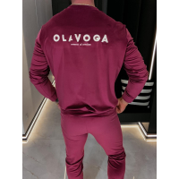 KOMPLET DRES MĘSKI WELUROWY HAFT OLAVOGA MEN LEGACY PLUM