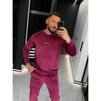 KOMPLET DRES MĘSKI WELUROWY HAFT OLAVOGA MEN LEGACY PLUM