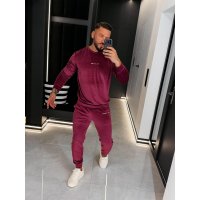 KOMPLET DRES MĘSKI WELUROWY HAFT OLAVOGA MEN LEGACY PLUM