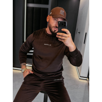 KOMPLET DRES MĘSKI WELUROWY HAFT OLAVOGA MEN LEGACY BROWN