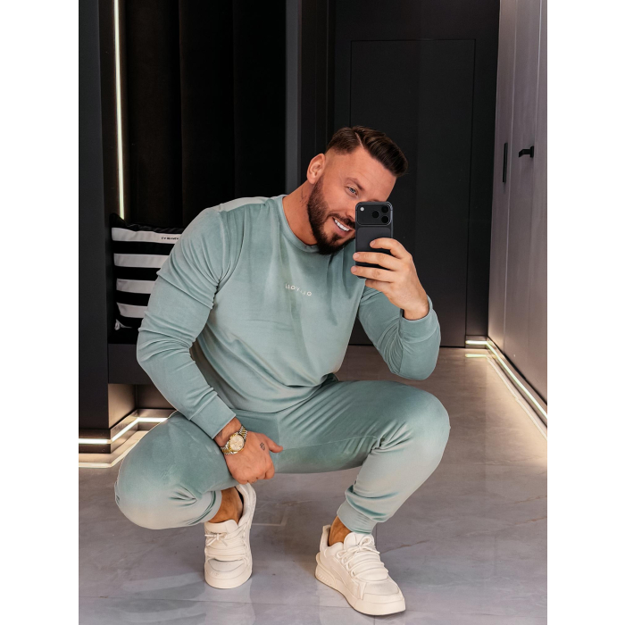 KOMPLET DRES MĘSKI WELUROWY HAFT OLAVOGA MEN LEGACY MINT GREEN