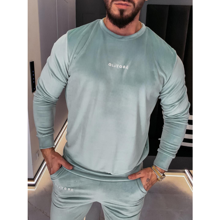 KOMPLET DRES MĘSKI WELUROWY HAFT OLAVOGA MEN LEGACY MINT GREEN