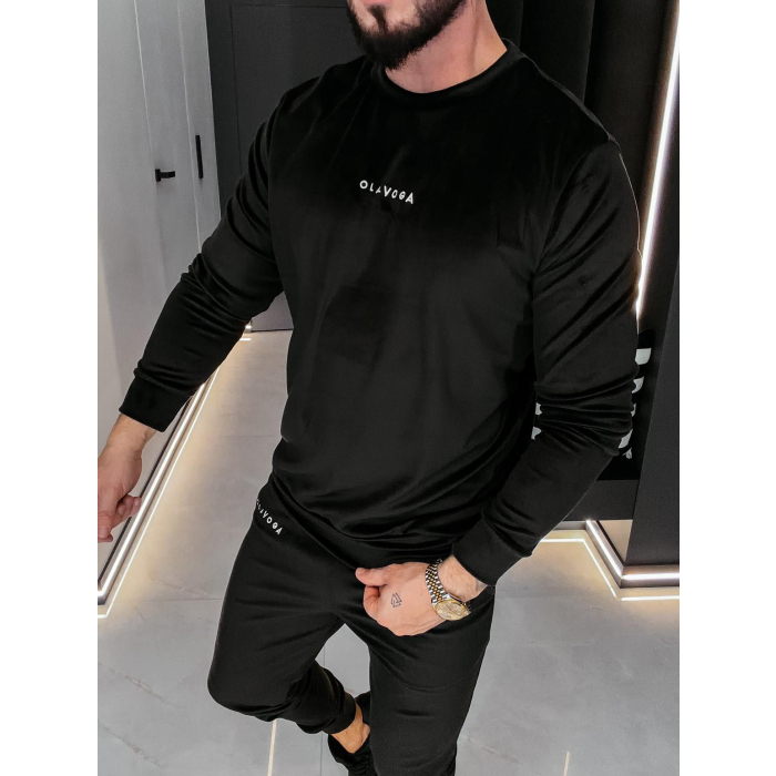 KOMPLET DRES MĘSKI WELUROWY HAFT OLAVOGA MEN LEGACY BLACK