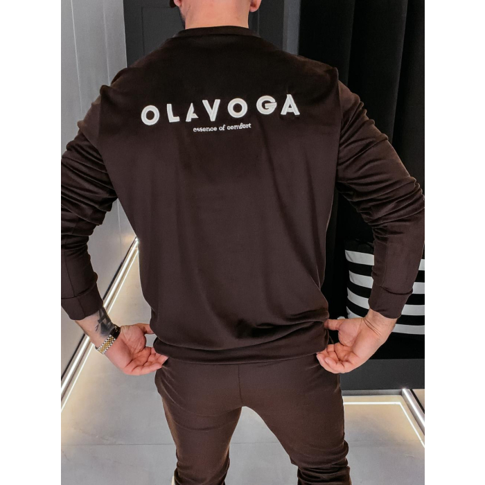 KOMPLET DRES MĘSKI WELUROWY HAFT OLAVOGA MEN LEGACY BROWN