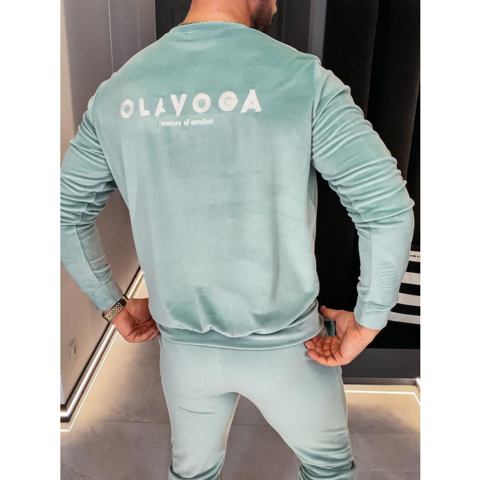 KOMPLET DRES MĘSKI WELUROWY HAFT OLAVOGA MEN LEGACY MINT GREEN