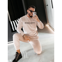 KOMPLET DRES MĘSKI WELUROWY HAFT OLAVOGA MEN SKIP BEIGE