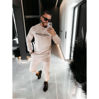KOMPLET DRES MĘSKI WELUROWY HAFT OLAVOGA MEN SKIP BEIGE