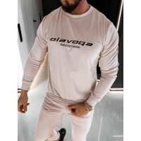 KOMPLET DRES MĘSKI WELUROWY HAFT OLAVOGA MEN SKIP BEIGE
